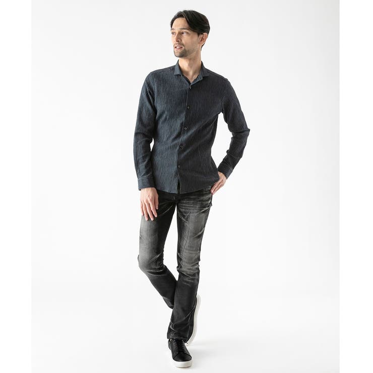 ジャージストライプ長袖シャツ | MICHEL KLEIN HOMME | 詳細画像2 