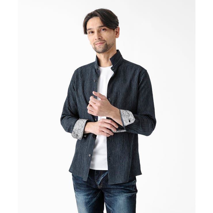 ジャージストライプ長袖シャツ | MICHEL KLEIN HOMME | 詳細画像4 