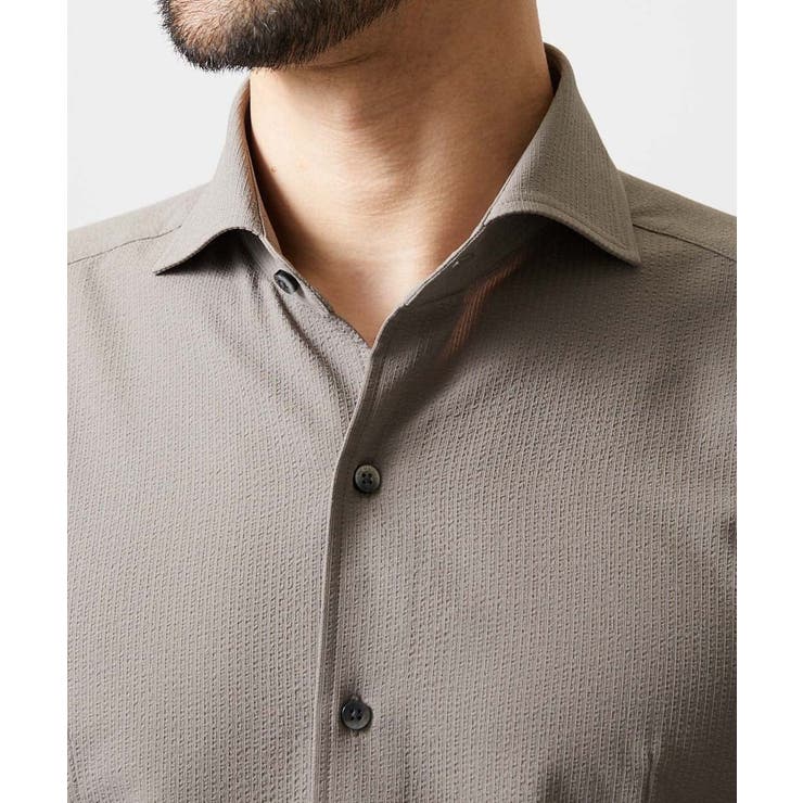 ストレッチサッカー長袖シャツ | MICHEL KLEIN HOMME | 詳細画像4 