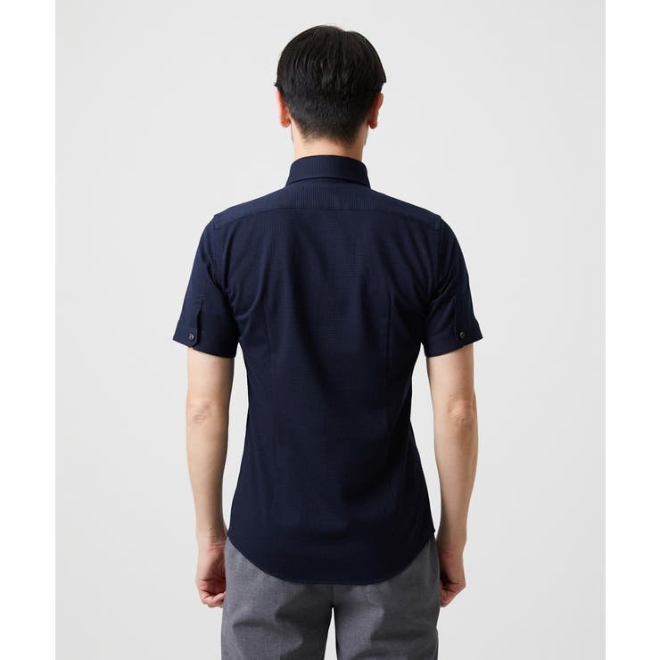 《日本製》ブロックイージーケア半袖シャツ | MICHEL KLEIN HOMME | 詳細画像5 