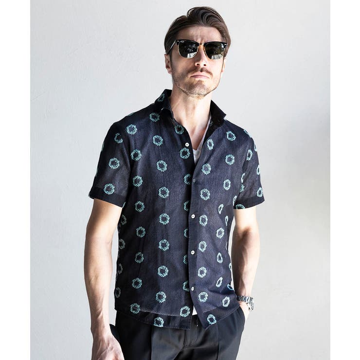 総柄シアー半袖シャツ | MICHEL KLEIN HOMME | 詳細画像14 