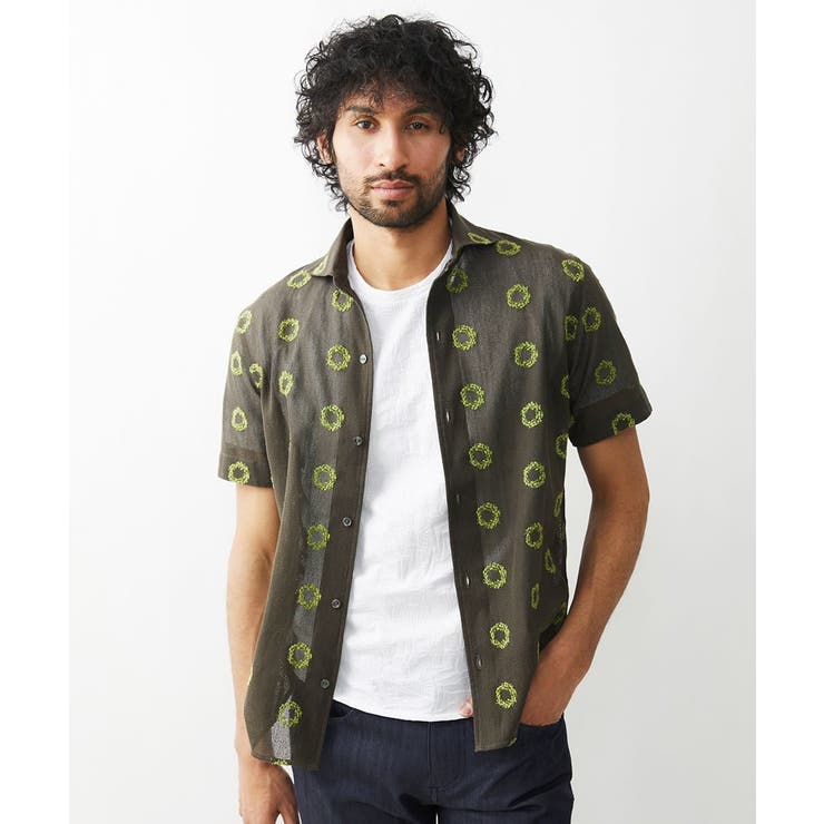 総柄シアー半袖シャツ | MICHEL KLEIN HOMME | 詳細画像2 