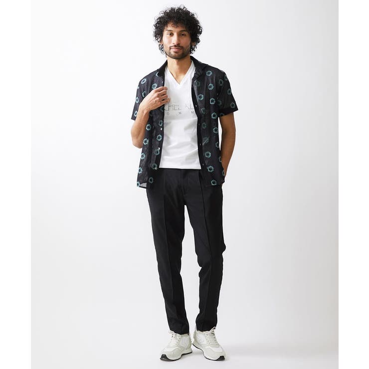 総柄シアー半袖シャツ | MICHEL KLEIN HOMME | 詳細画像4 