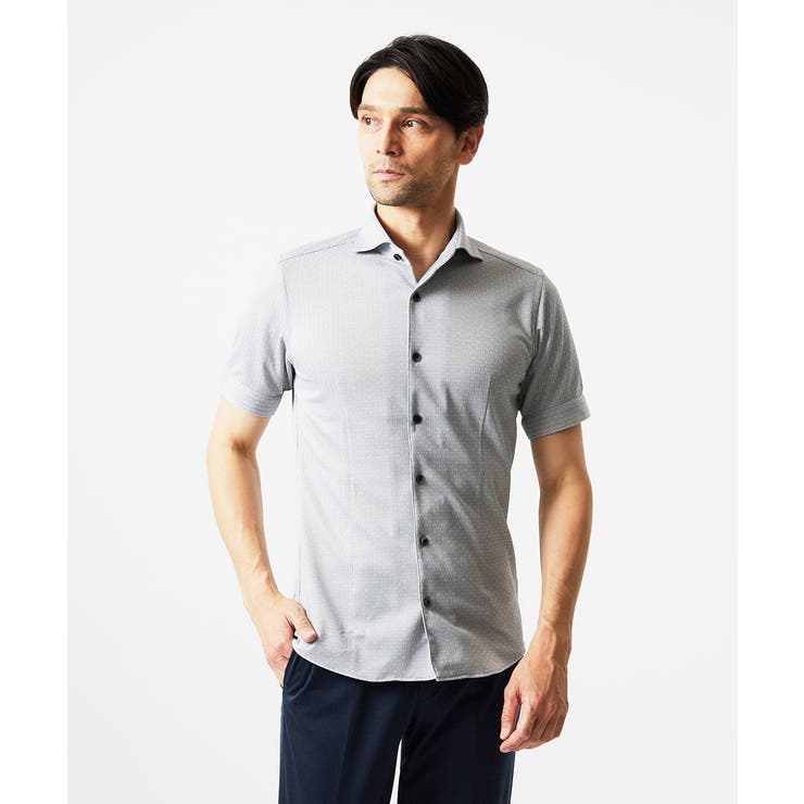 ライトグレー | 《日本製》ジャガード半袖シャツ | MICHEL KLEIN HOMME