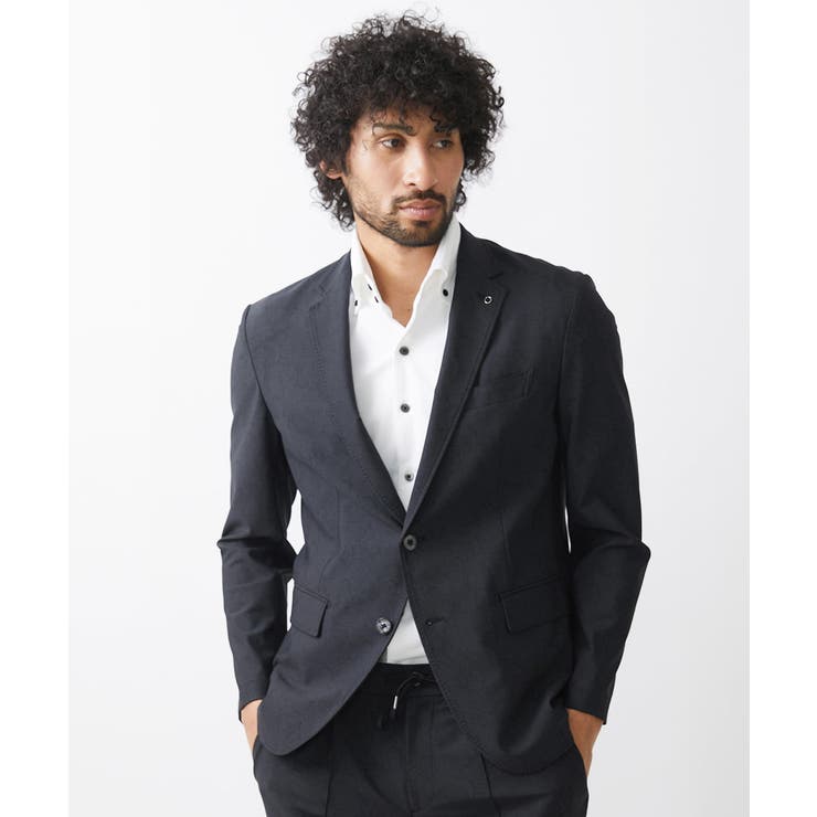 ブラック(94) | 総柄テーラードジャケット セットアップ | MICHEL KLEIN HOMME