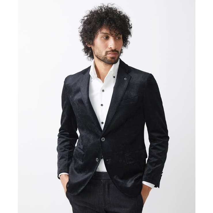 ブラック(94) | ベロアストレッチテーラードジャケット | MICHEL KLEIN HOMME