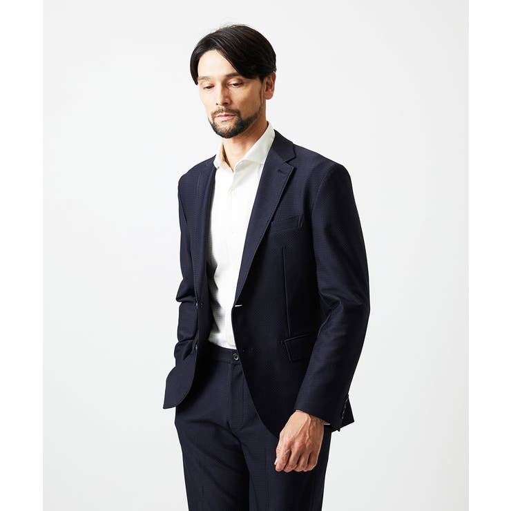 ネイビー | トリコットストレッチテーラードジャケット | MICHEL KLEIN HOMME