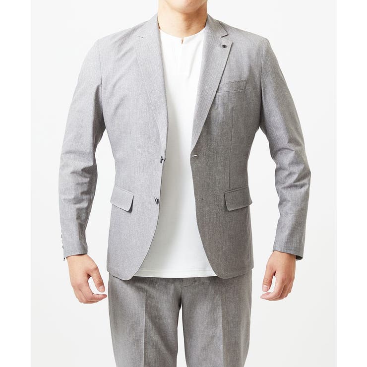 ライトグレー | 【BODY MAKE】【セットアップ】メッシュプリントテーラードジャケット | MICHEL KLEIN HOMME