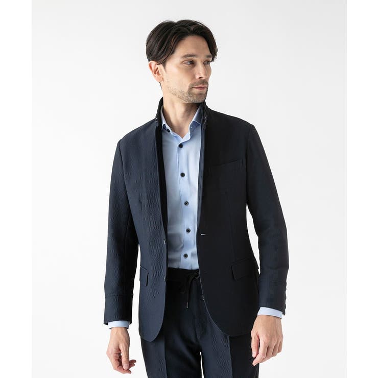 ネイビー | 【セットアップ】ストレッチコンバーチブルジャケット | MICHEL KLEIN HOMME