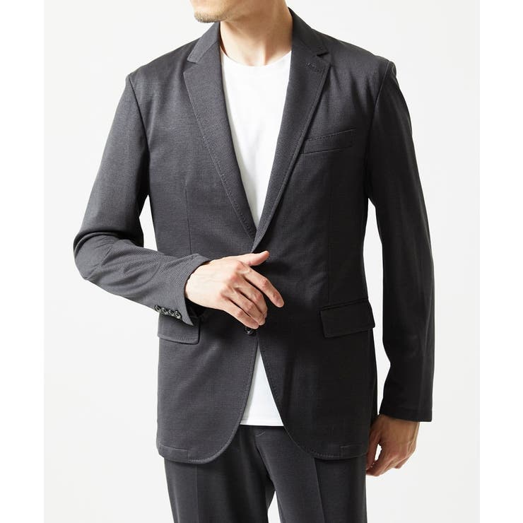 ダークグレー | 【セットアップ】メッシュストレッチテーラードジャケット | MICHEL KLEIN HOMME