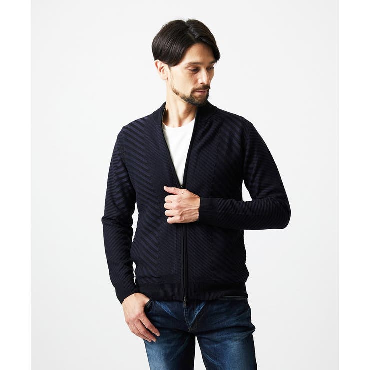 グラデーションスタンドカラーニットブルゾン | MICHEL KLEIN HOMME | 詳細画像14 