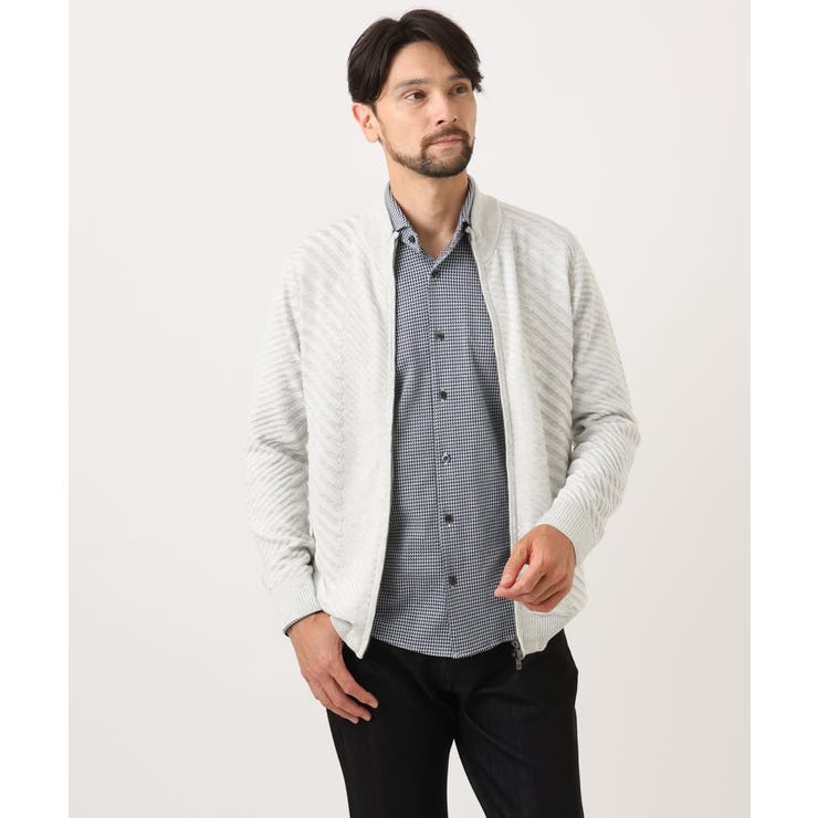 グラデーションスタンドカラーニットブルゾン | MICHEL KLEIN HOMME | 詳細画像18 