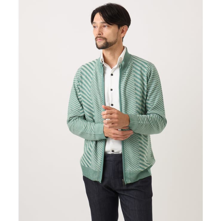 グラデーションスタンドカラーニットブルゾン | MICHEL KLEIN HOMME | 詳細画像4 