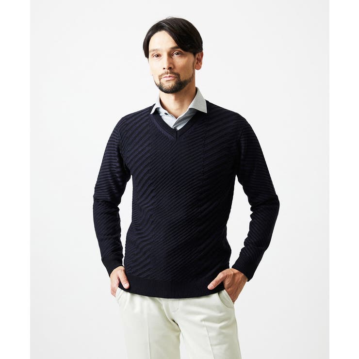 グラデーションVネックニット | MICHEL KLEIN HOMME | 詳細画像3 