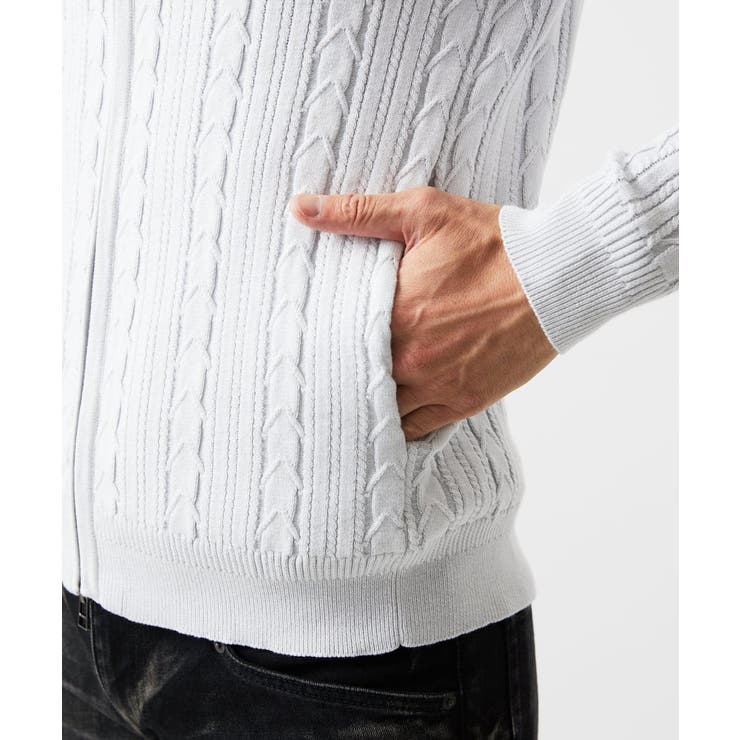 編み込みスタンドカラーニットブルゾン | MICHEL KLEIN HOMME | 詳細画像13 