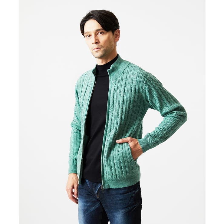 編み込みスタンドカラーニットブルゾン | MICHEL KLEIN HOMME | 詳細画像2 