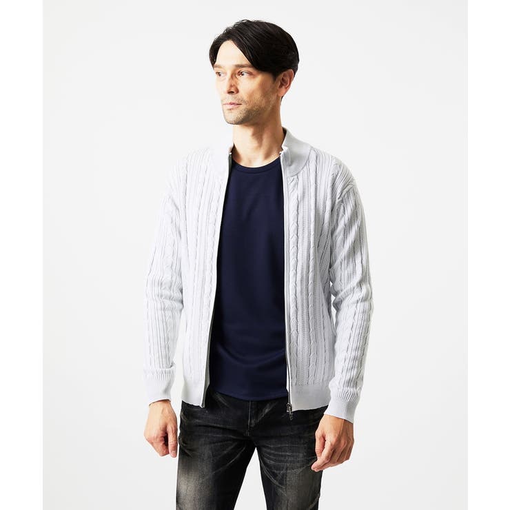 編み込みスタンドカラーニットブルゾン | MICHEL KLEIN HOMME | 詳細画像5 