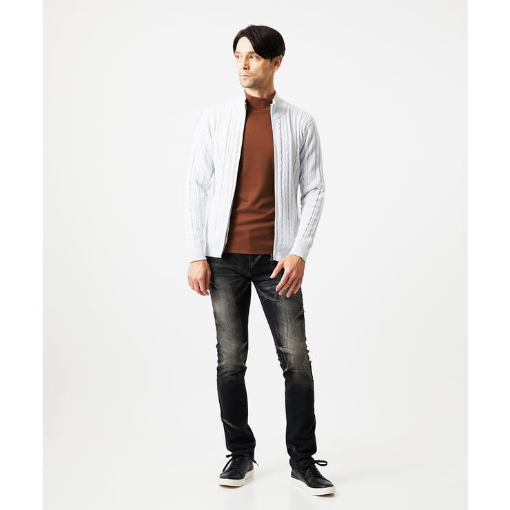 編み込みスタンドカラーニットブルゾン | MICHEL KLEIN HOMME | 詳細画像6 