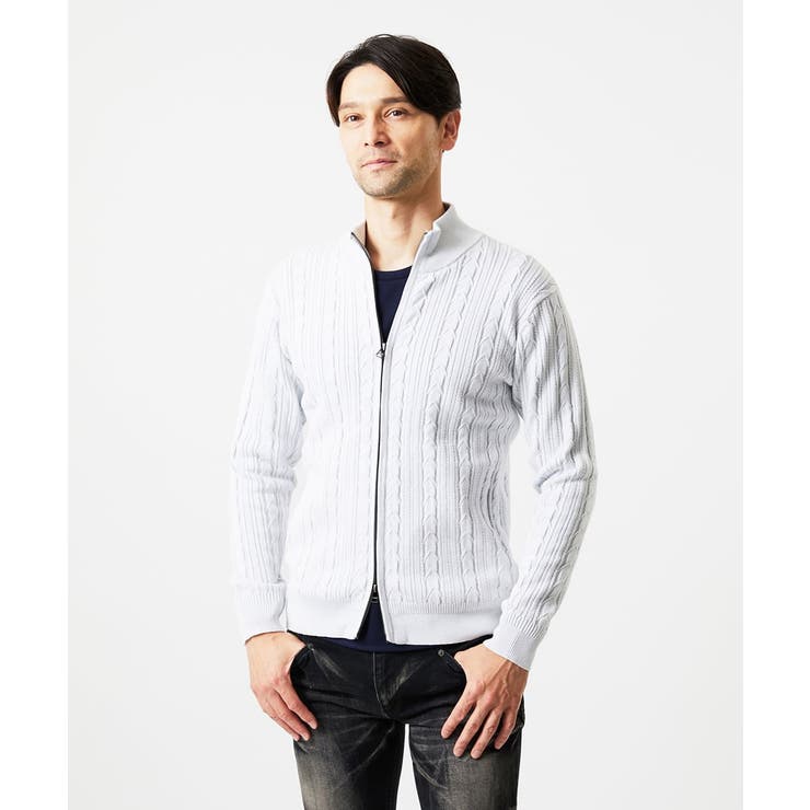 編み込みスタンドカラーニットブルゾン | MICHEL KLEIN HOMME | 詳細画像7 