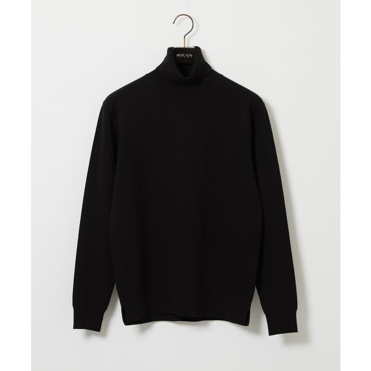 ブラック | 天竺編タートルネックニット | MICHEL KLEIN HOMME