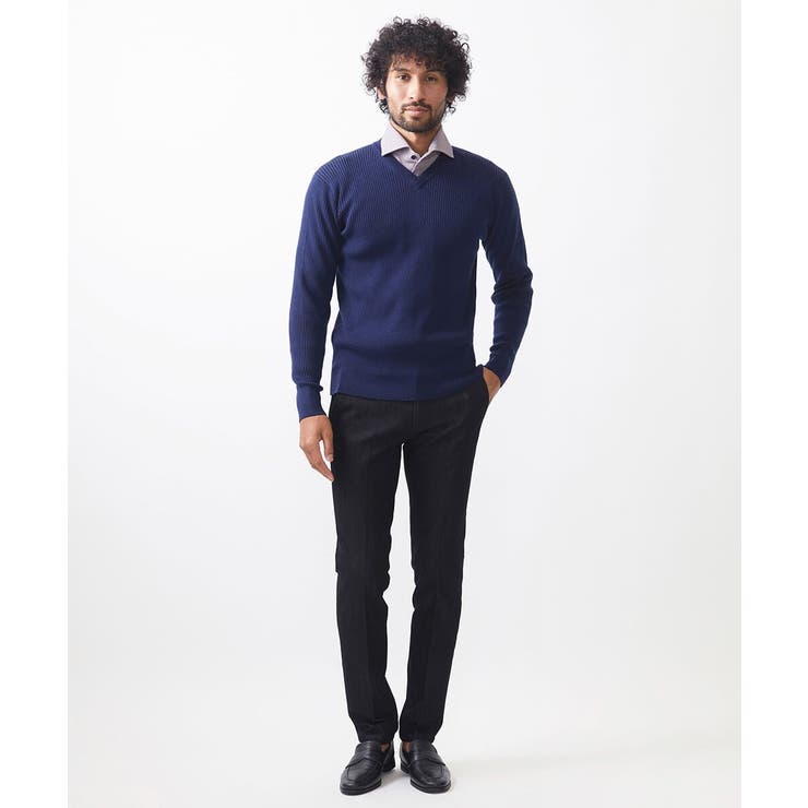 リブ編みVネックニット | MICHEL KLEIN HOMME | 詳細画像2 