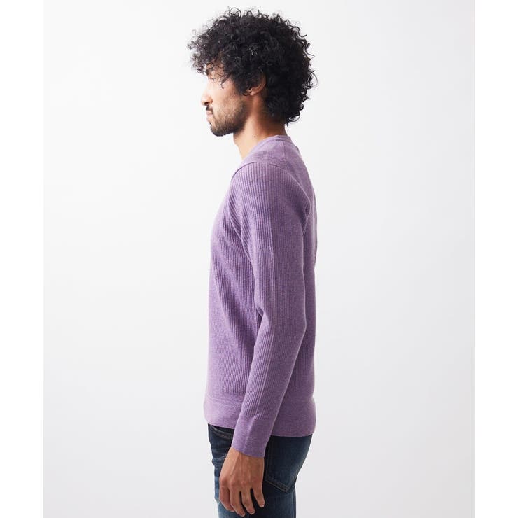 リブ編みVネックニット | MICHEL KLEIN HOMME | 詳細画像6 