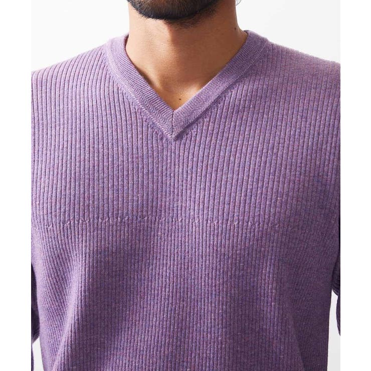 リブ編みVネックニット | MICHEL KLEIN HOMME | 詳細画像8 