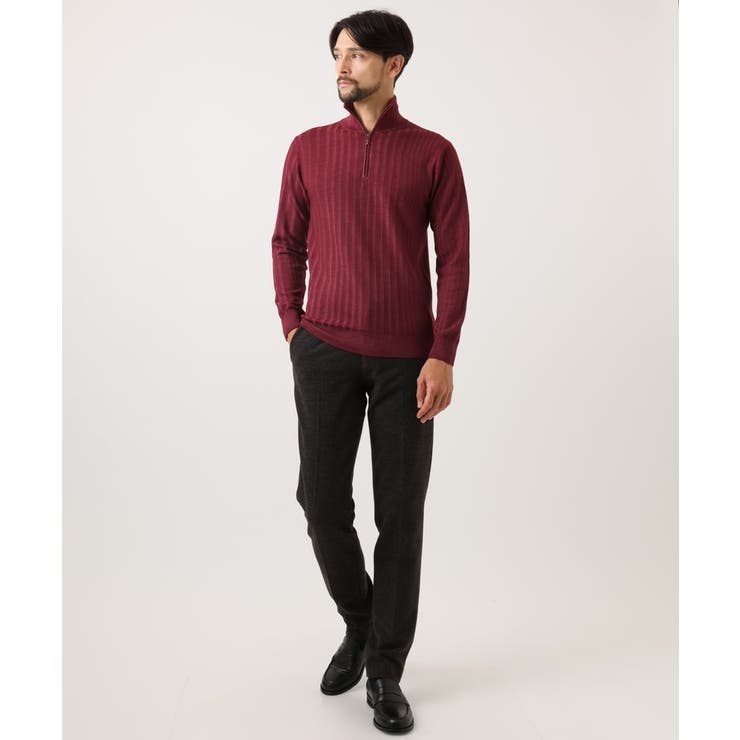 ガーメントダイリブ  ハーフジップニット | MICHEL KLEIN HOMME | 詳細画像12 