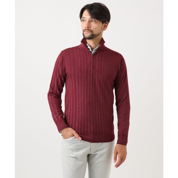 ガーメントダイリブ  ハーフジップニット | MICHEL KLEIN HOMME | 詳細画像13 