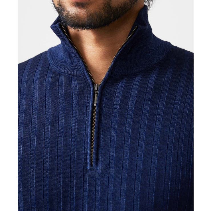 ガーメントダイリブ  ハーフジップニット | MICHEL KLEIN HOMME | 詳細画像6 