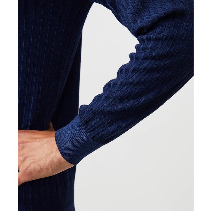 ガーメントダイリブ  ハーフジップニット | MICHEL KLEIN HOMME | 詳細画像8 