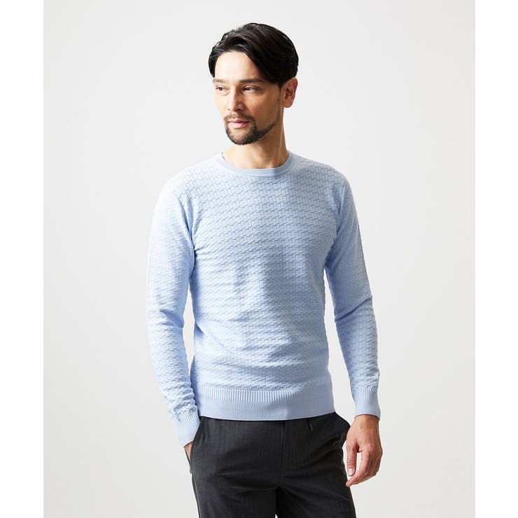 ライトブルー | クラシカルクルーネックニット | MICHEL KLEIN HOMME