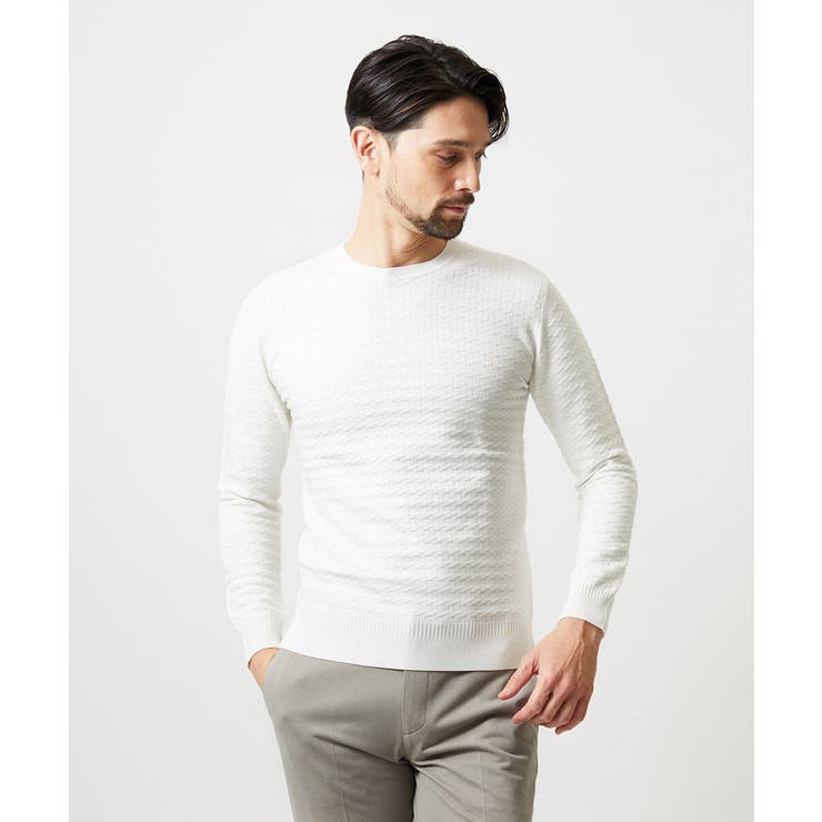 ホワイト | クラシカルクルーネックニット | MICHEL KLEIN HOMME
