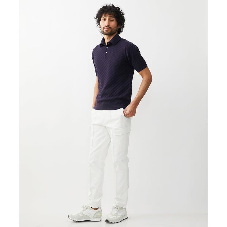 美品 THOM BROWNE ケーブル キーホール ニットポロシャツ 40 半袖ニットポロシャツ[品番：ITKW0017290]｜MICHEL KLEIN HOMME