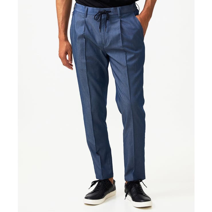 ブルー | 【セットアップ】デニム調ワンタックイージーパンツ | MICHEL KLEIN HOMME