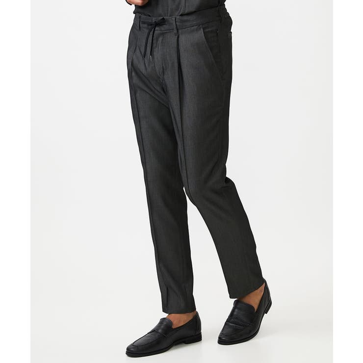 ブラック | 【セットアップ】デニム調ワンタックイージーパンツ | MICHEL KLEIN HOMME