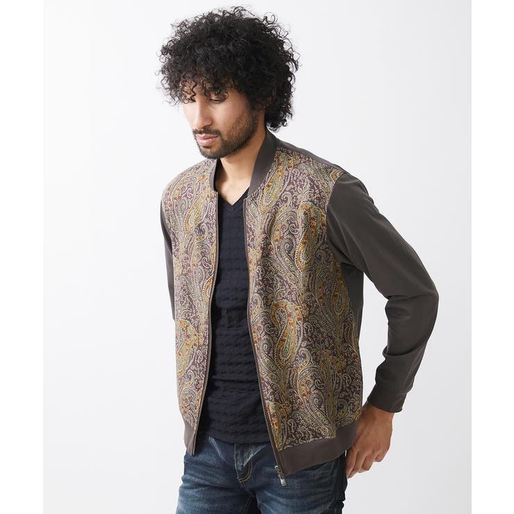 ブラウン(86) | コンビネーションMA-1ブルゾン | MICHEL KLEIN HOMME