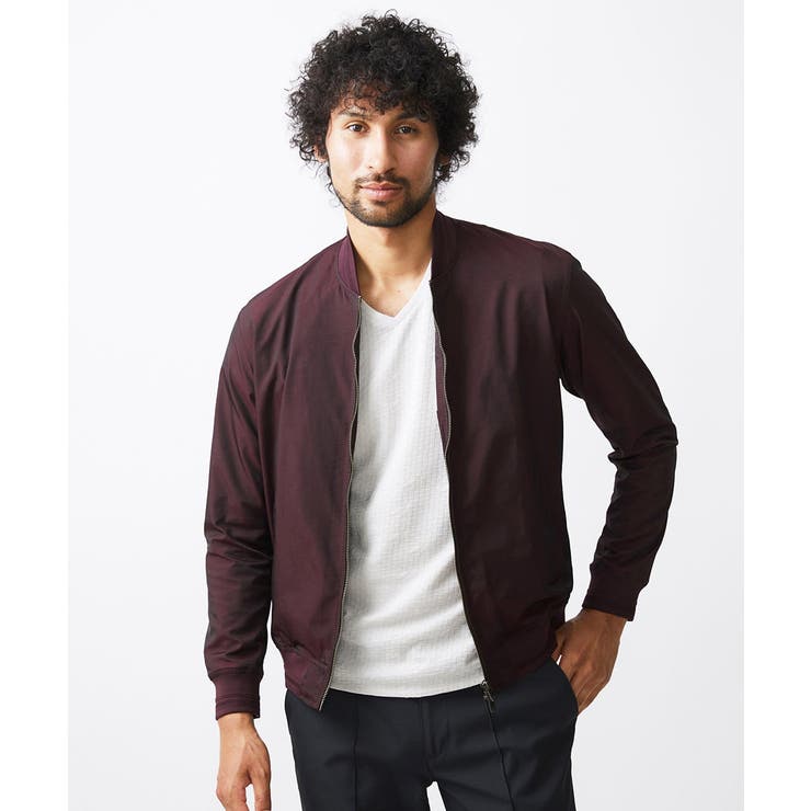 パープル（77） | リブ編みナイロンMA-1ブルゾン | MICHEL KLEIN HOMME