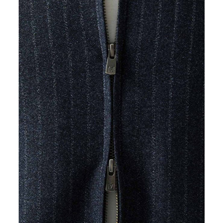 ストライプ柄ウールコットンジップブルゾン | MICHEL KLEIN HOMME | 詳細画像10 