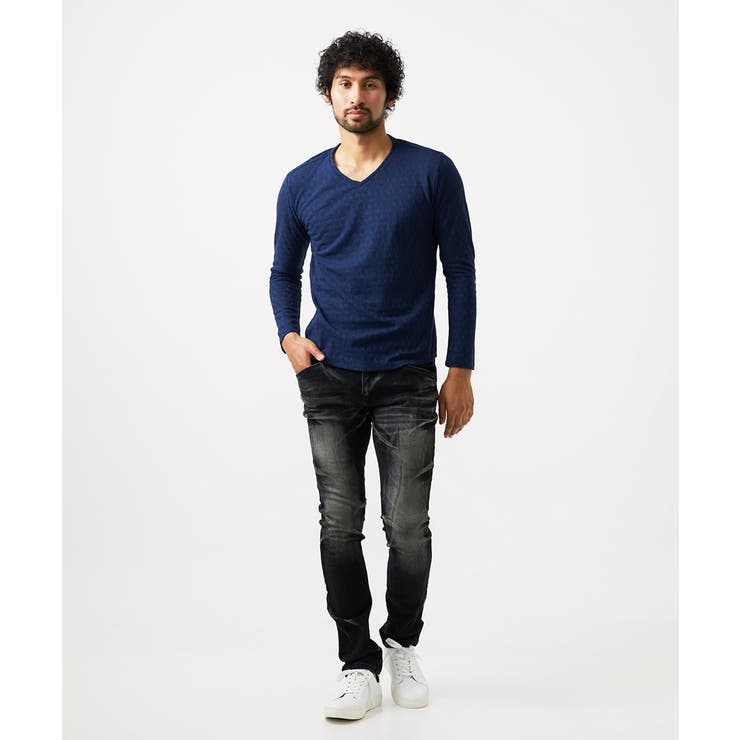 《日本製》リンクスVネック長袖カットソー | MICHEL KLEIN HOMME | 詳細画像2 