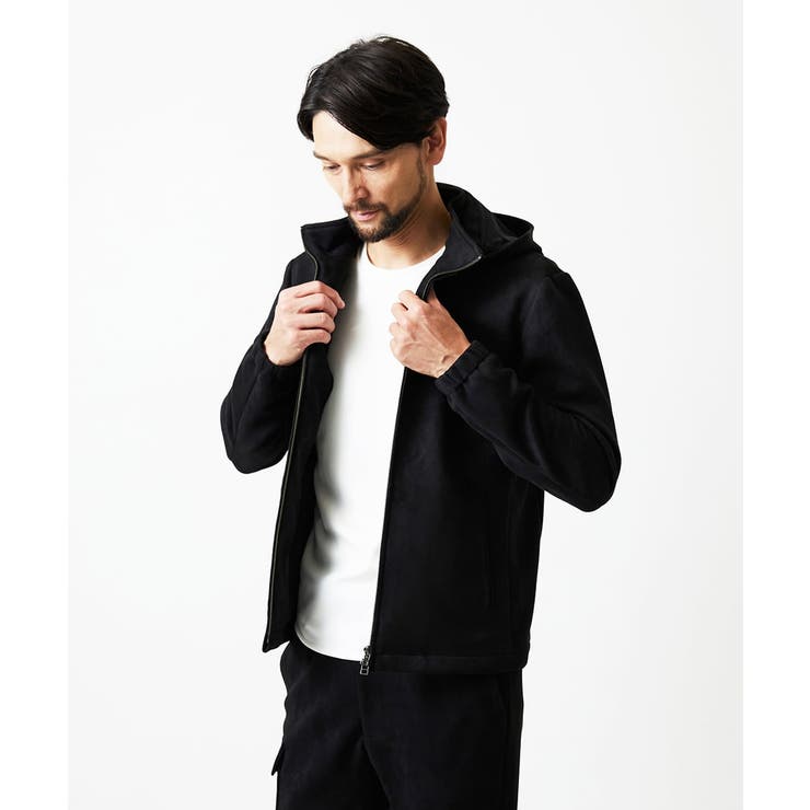 ブラック | 【セットアップ】スエード調パーカーブルゾン | MICHEL KLEIN HOMME