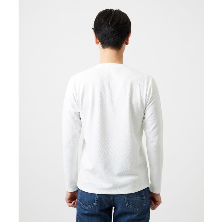 ジャガードヘンリーネック長袖カットソー[品番：ITKW0026061]｜MICHEL