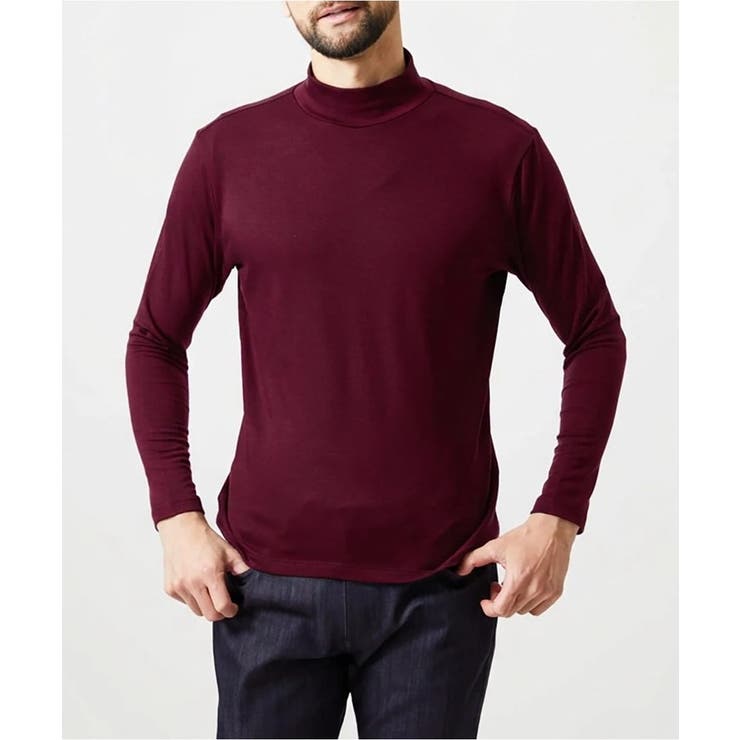 レッド | ジャージモックネックカットソー | MICHEL KLEIN HOMME