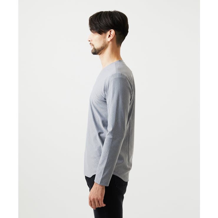 《日本製》バイアスチェック柄Vネックカットソー | MICHEL KLEIN HOMME | 詳細画像3 