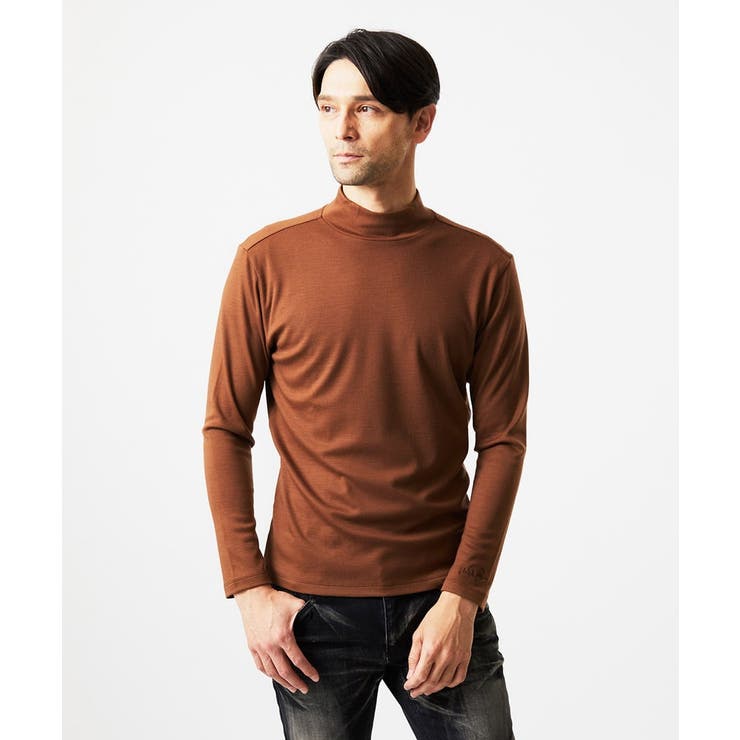 ベージュ | 《日本製》スムースモックネック長袖カットソー | MICHEL KLEIN HOMME