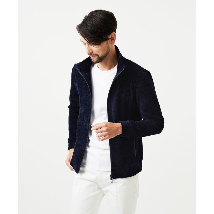 スタンドカラーモールニットカーディガン | MICHEL KLEIN HOMME | 詳細画像1 