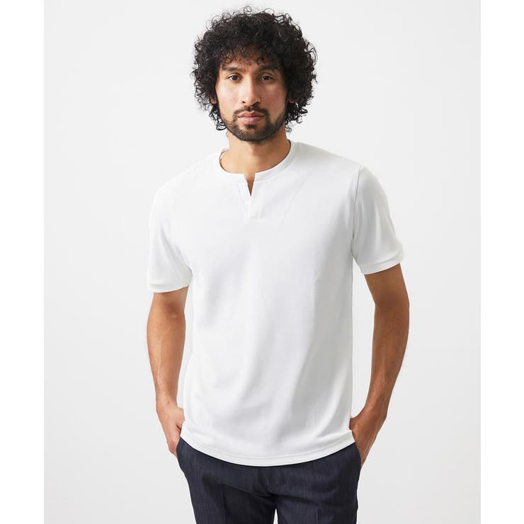 《日本製》キーネック半袖カットソー | MICHEL KLEIN HOMME | 詳細画像2 