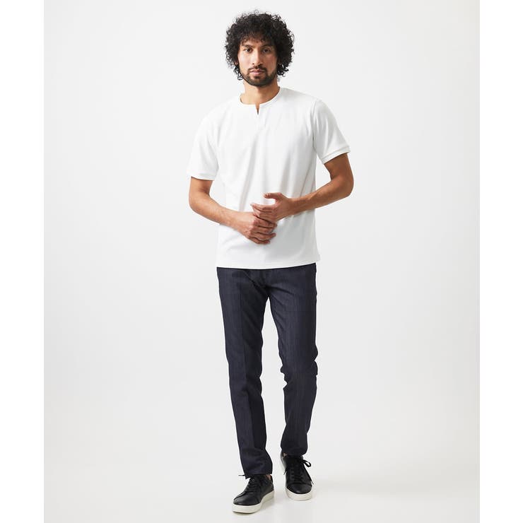 《日本製》キーネック半袖カットソー | MICHEL KLEIN HOMME | 詳細画像3 