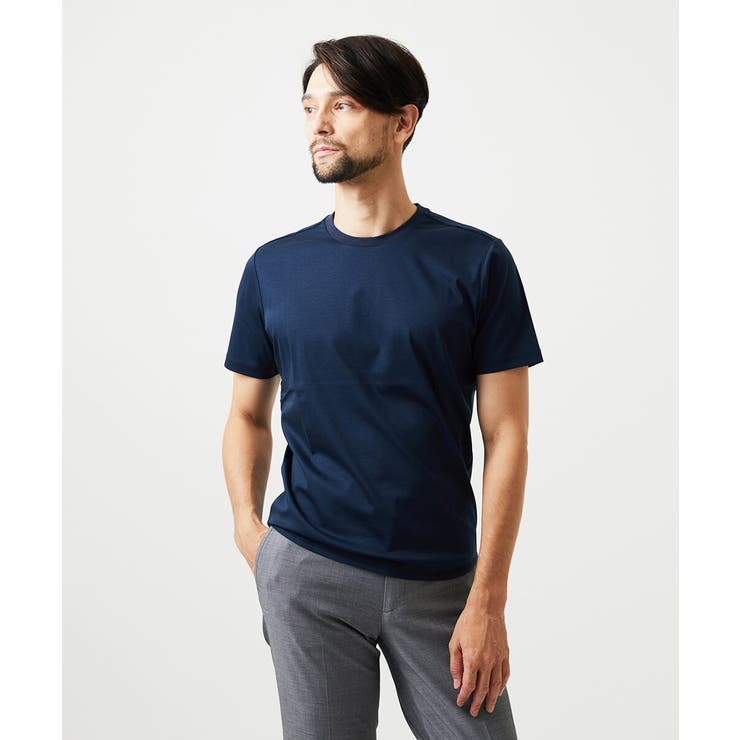 ネイビー | クルーネック半袖カットソー | MICHEL KLEIN HOMME