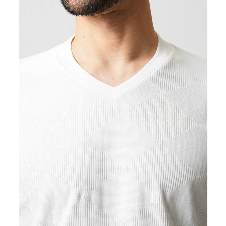 アーガイル柄Vネック半袖カットソー | MICHEL KLEIN HOMME | 詳細画像7 